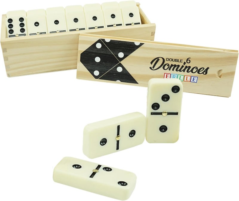 ERLLE - Jumbo Dominoes Set, Extra-Large Double Six Domino Set for Kids & Adults, Premium Giant Dominoes for Outdoor & Indoor Games, Classic Mexican Train, Chicken Foot, and Family Game Night Fun - Image 1